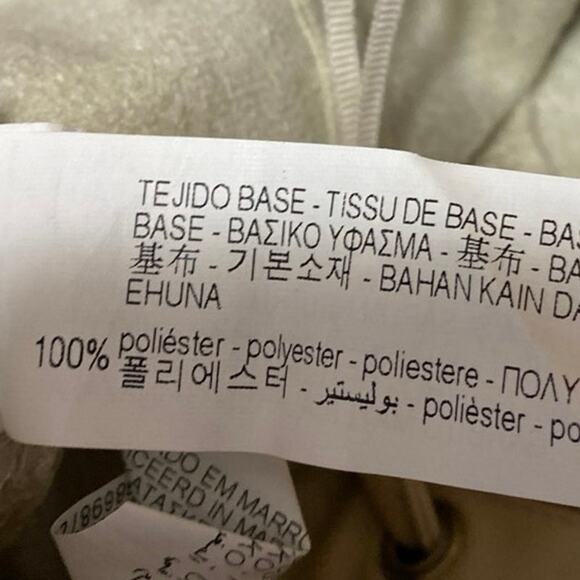 Zara Beige Sleeveless Strapless Lace Up Corset Bustier Smocked Crop Top Size XS - Picture 4 of 4